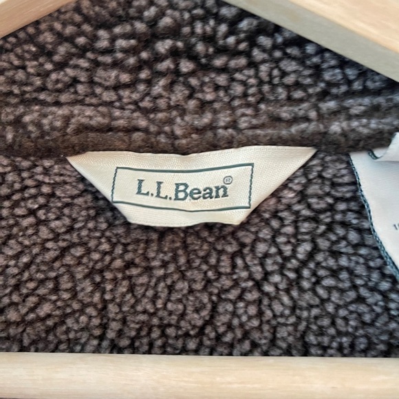 L.L. Bean Faux Suede Sherpa-Lined Jacket Brown XL | Cozy Cabin-Core Winter Coat - Picture 10 of 11